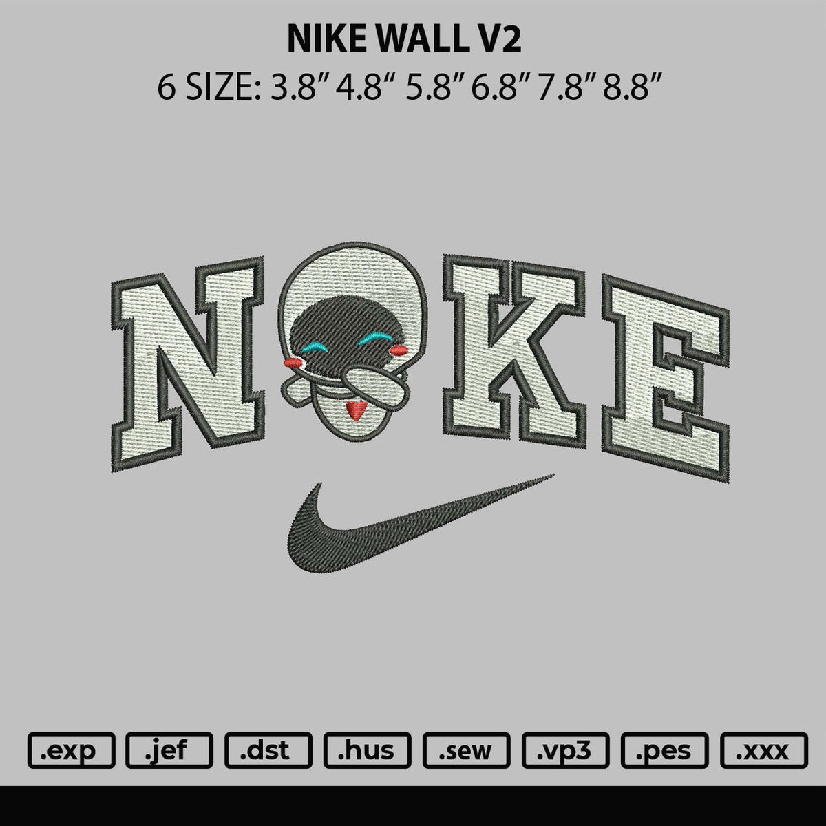 Nike Wall V2 Embroidery File 6 sizes