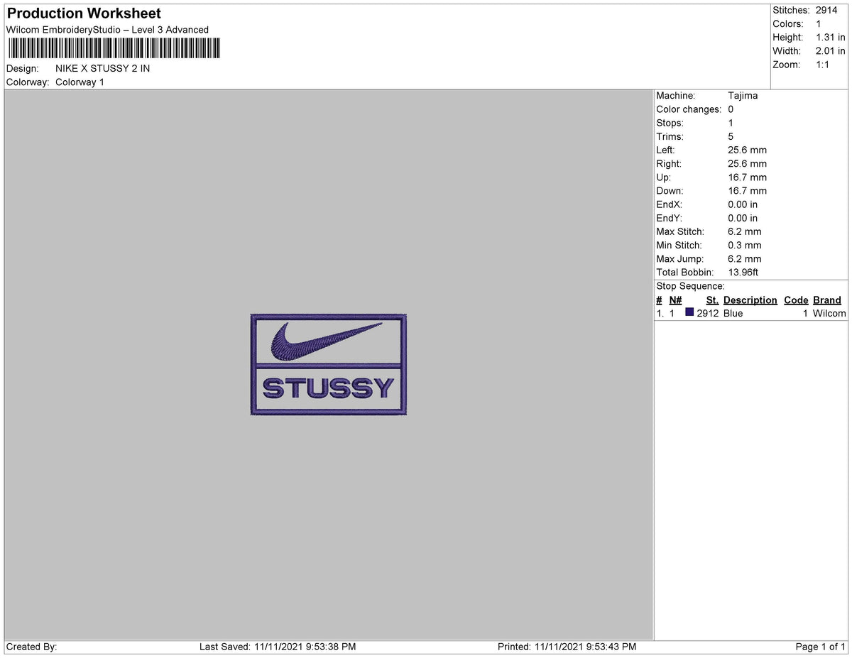 Nike X Stussy Embroidery