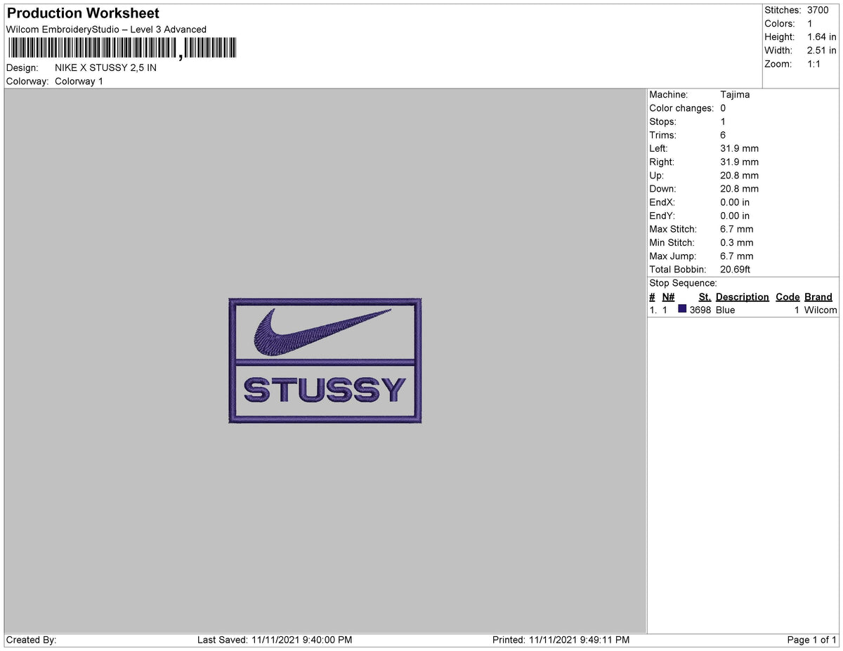 Nike X Stussy Embroidery
