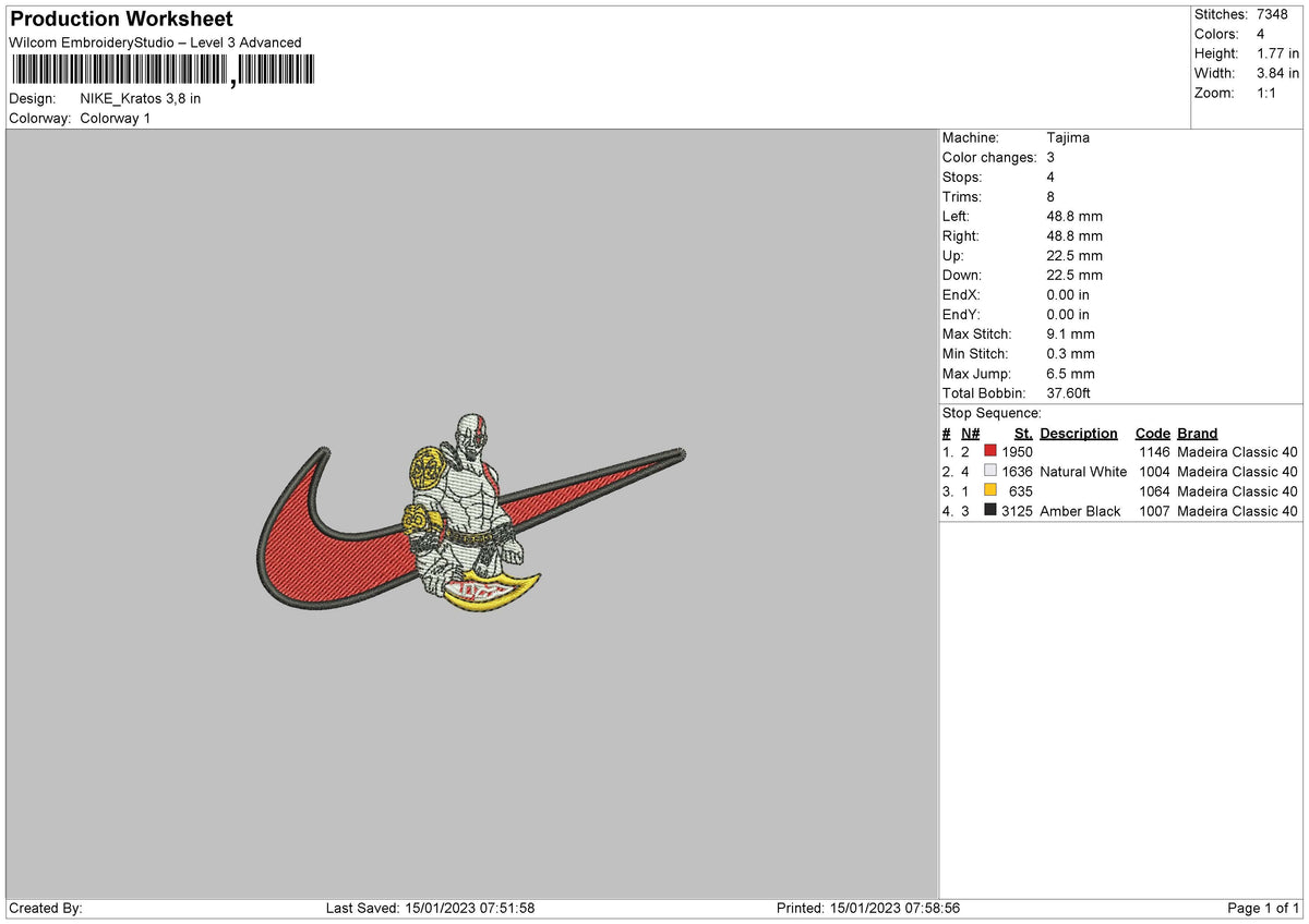 Nike Kratos Embroidery File 6 sizes