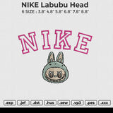 Nike Labubu Head Embroidery File 6 size