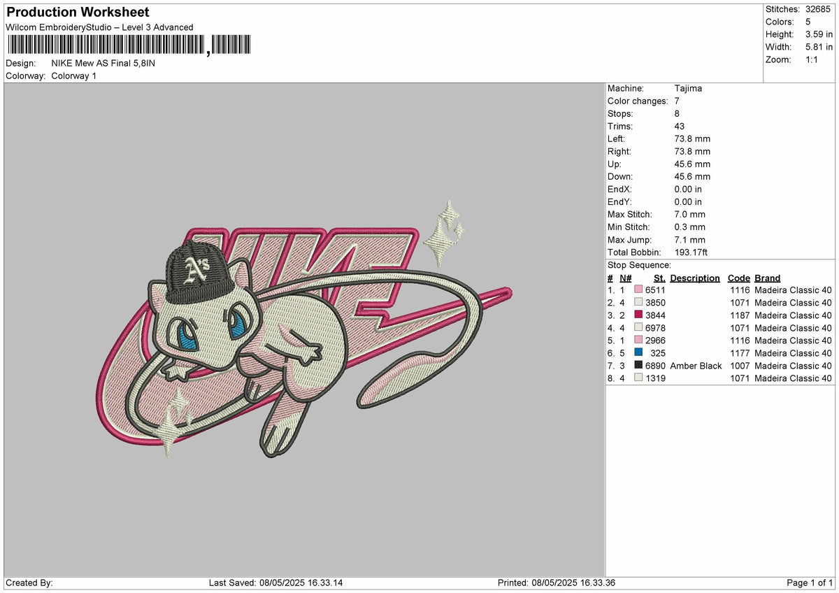 Nike Mew As Embroidery File 6 sizes