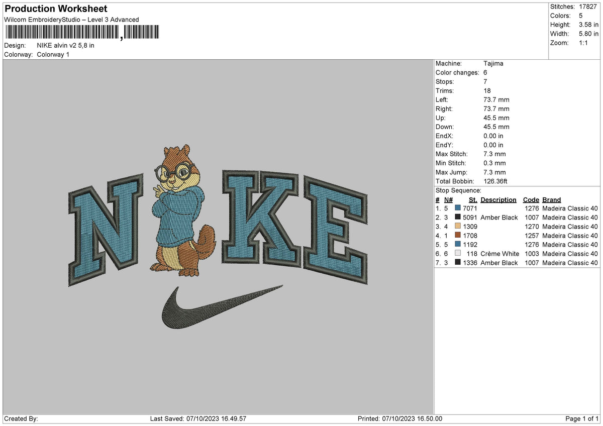 Nike Alvin V2 Embroidery File 6 sizes