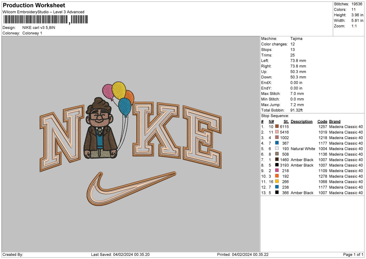 Nike Carl V3 Embroidery File 6 sizes