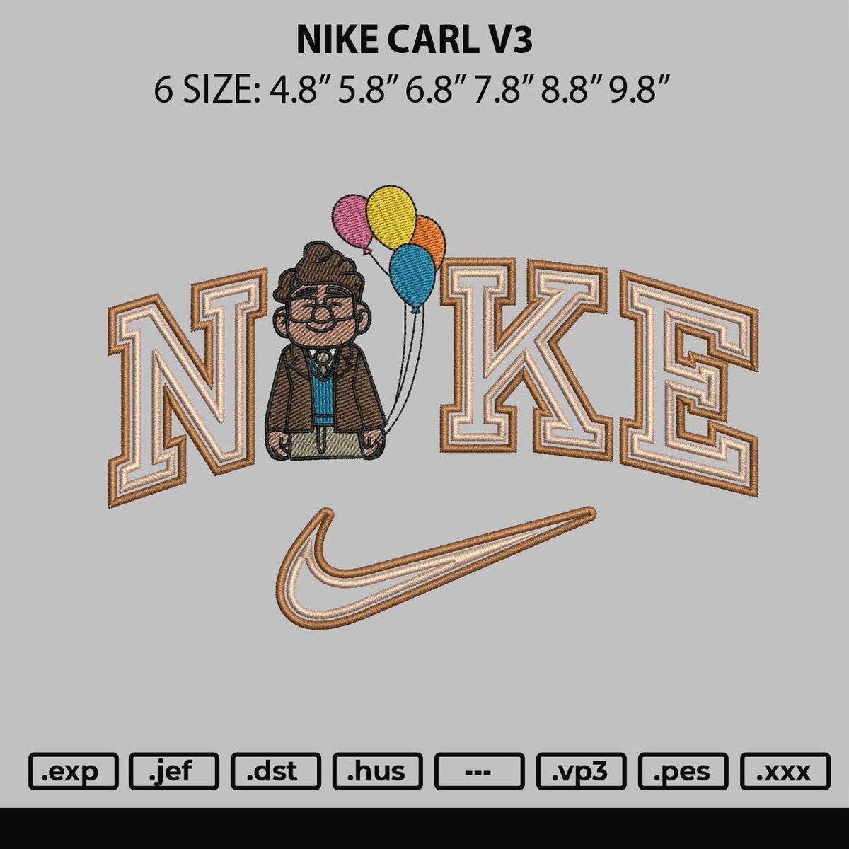 Nike Carl V3 Embroidery File 6 sizes
