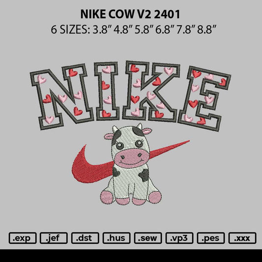 Nike Cow V2 2401 Embroidery File 6 sizes