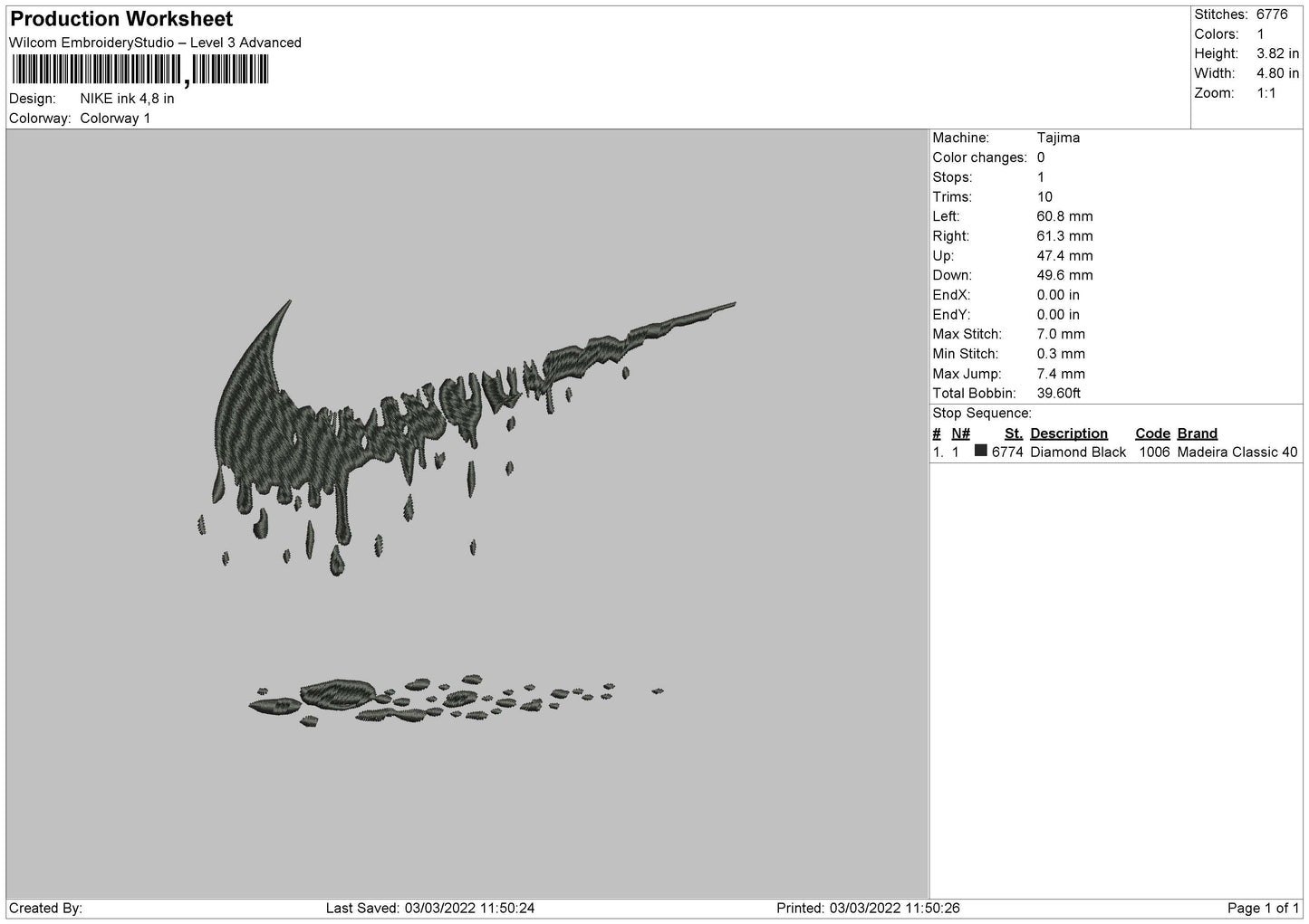 Nike Ink Embroidery