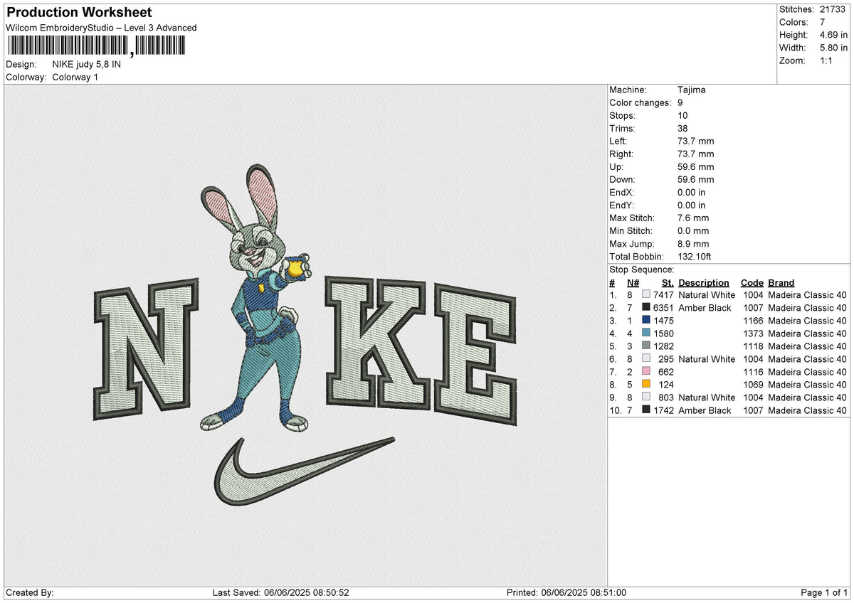 NIKE NICK Embroidery File 6 size