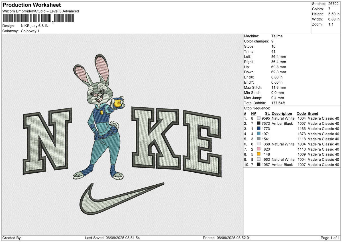 NIKE NICK Embroidery File 6 size