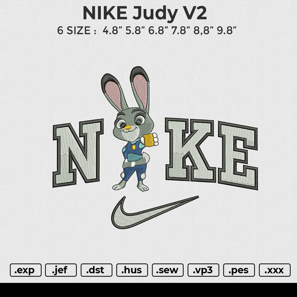 NIKE Judy v2 Embroidery File 6 size