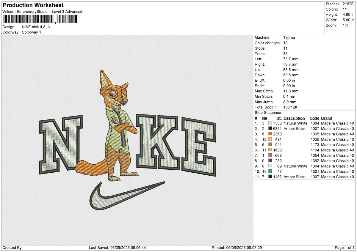 NIKE NICK Embroidery File 6 size