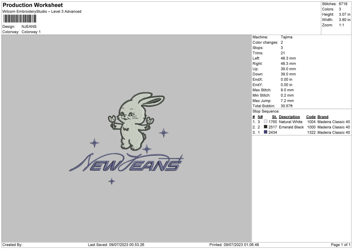 Njeans Embroidery File 6 sizes