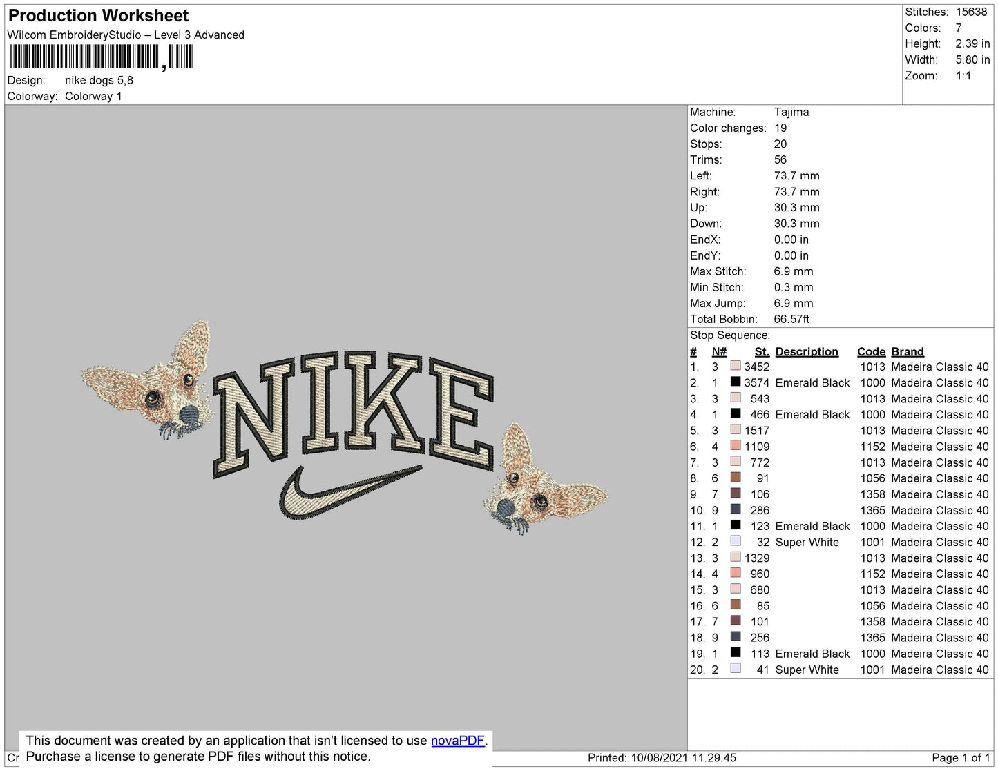Nike Dogs Embroidery