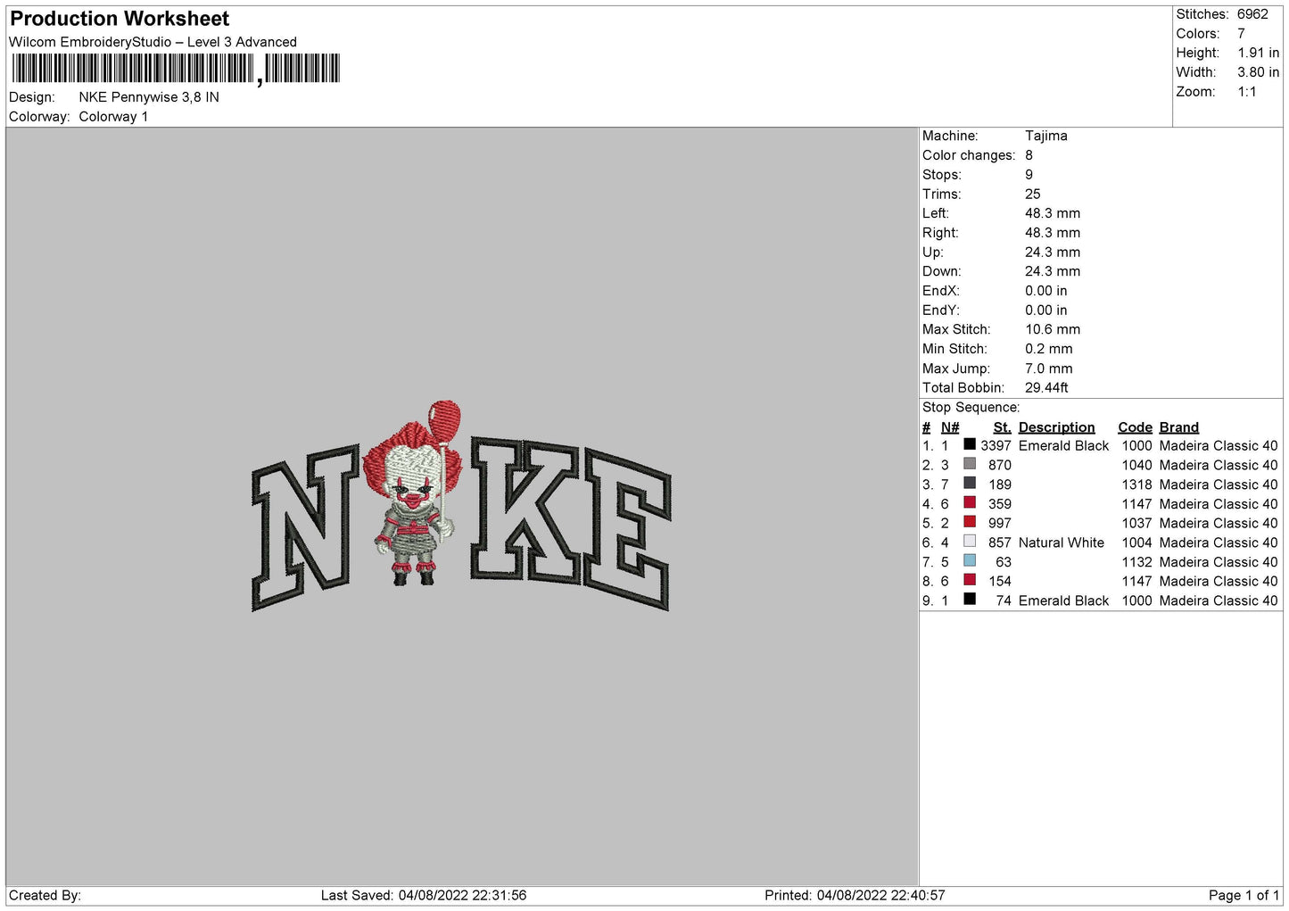 Nike Pennywise Embroidery