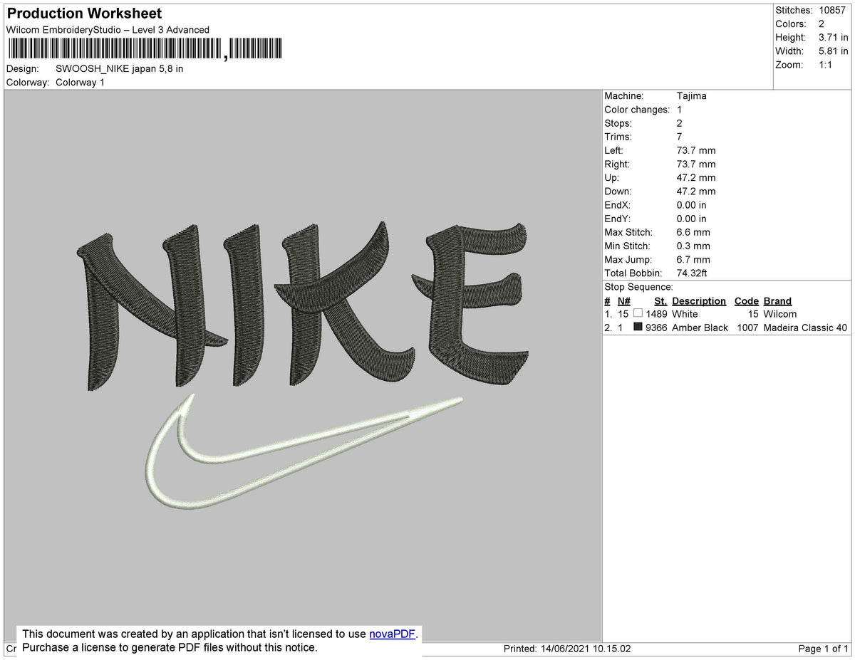 Nike Japan Font Embroidery