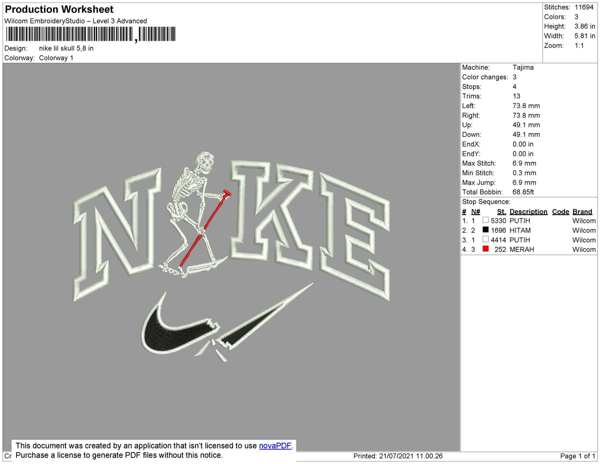Nike Lil Skull Embroidery