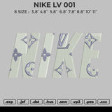 Nike Lv 001 Flame Embroidery File 8 size