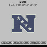 N Star Embroidery File 6 sizes