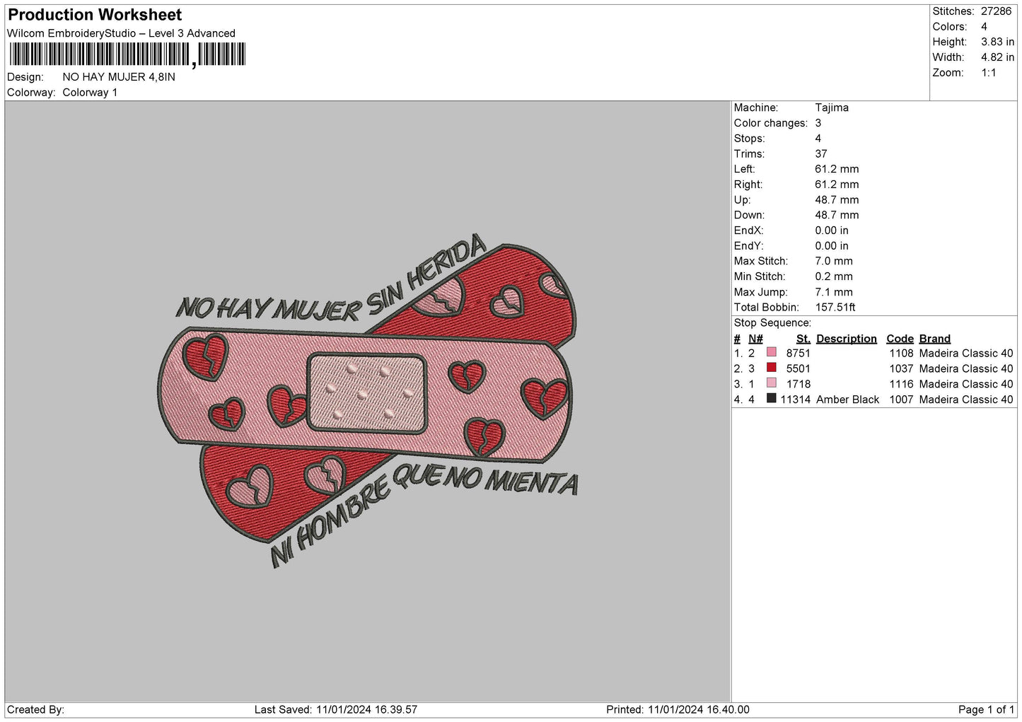 Plaster Heart Embroidery File 6 sizes