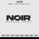 NOIR Embroidery File 6 size