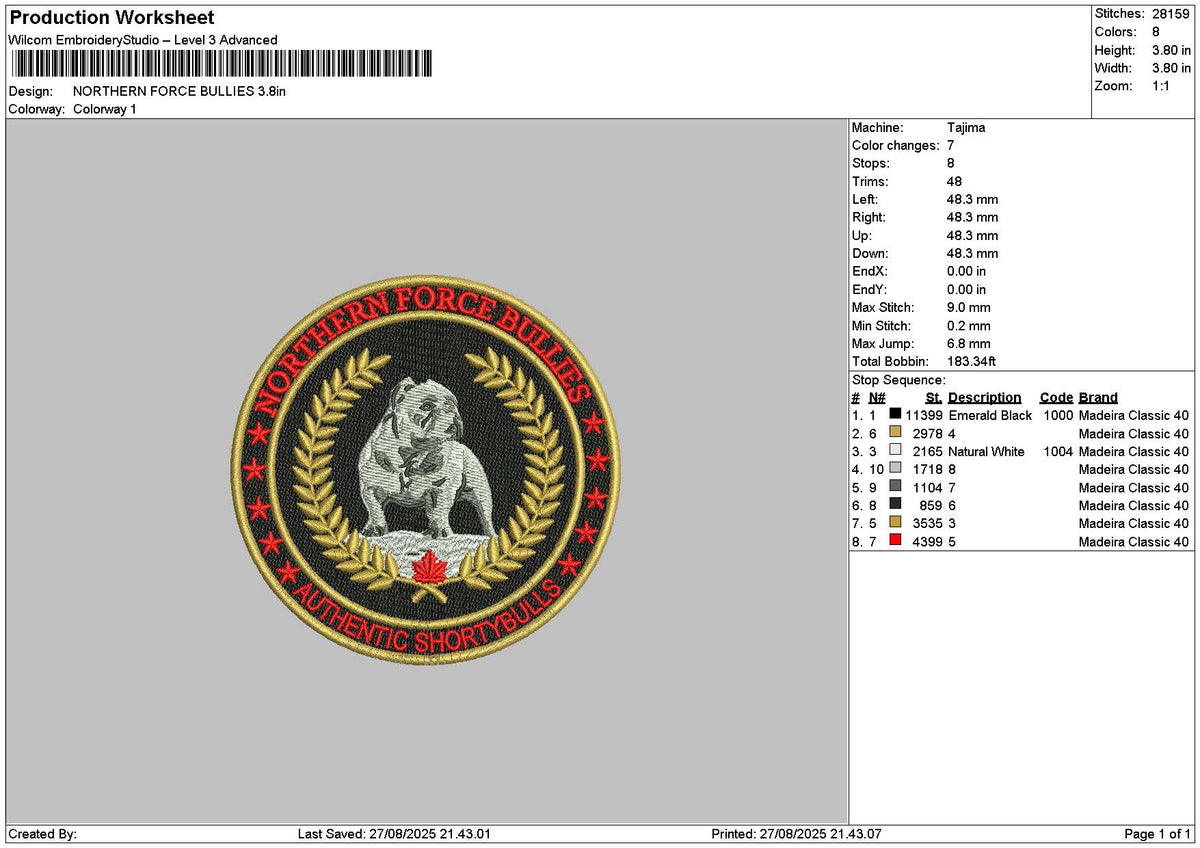 Bulliescircle Embroidery File 6 sizes