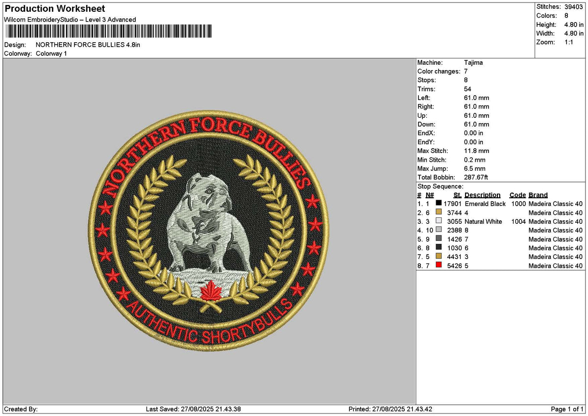 Bulliescircle Embroidery File 6 sizes
