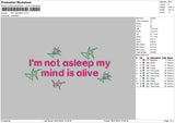 Not Asleep Embroidery File 6 sizes