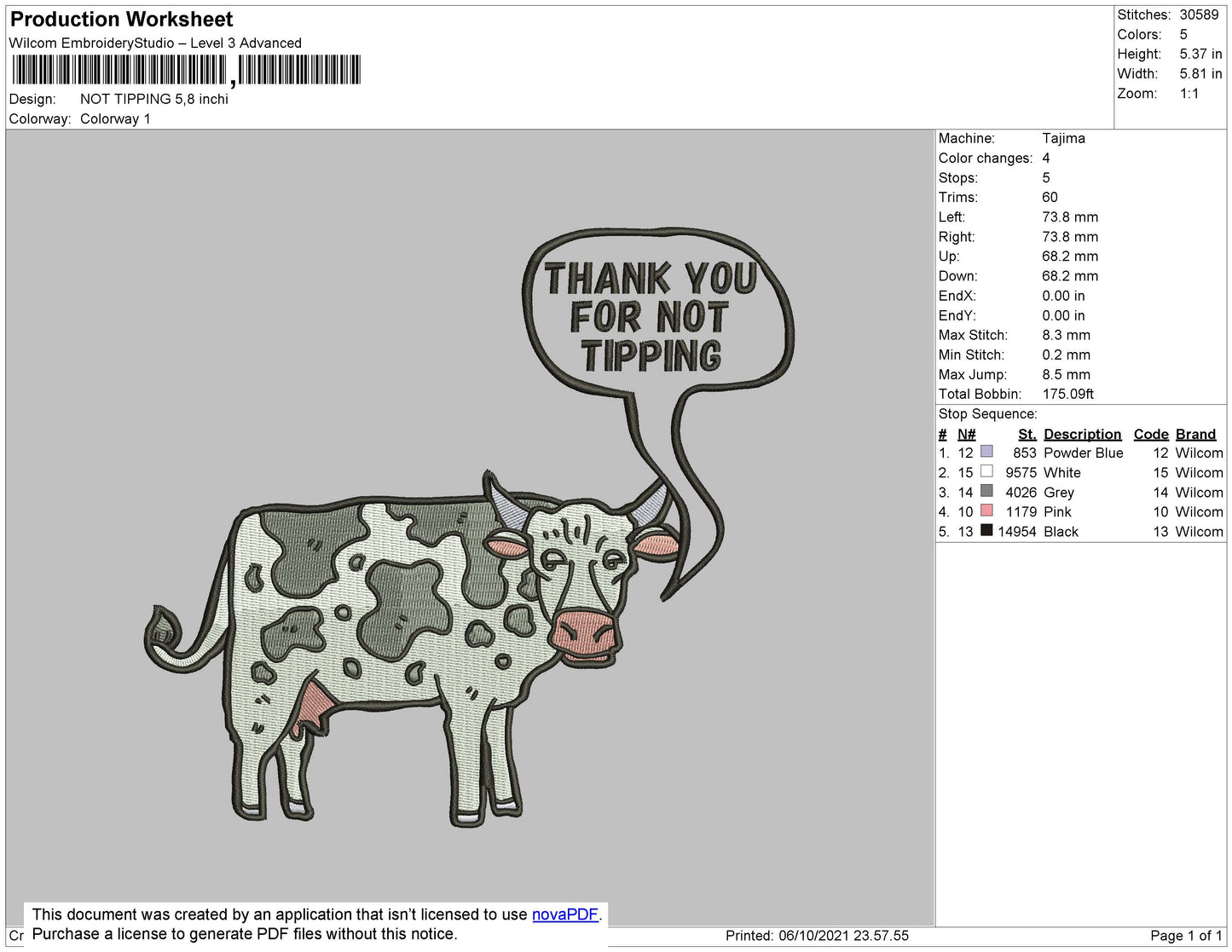 NOT TIPPING COW