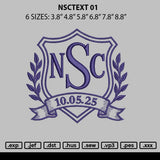 Nsctext 01 Embroidery File 6 sizes