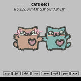 Cats 0401 Embroidery File 6 sizes