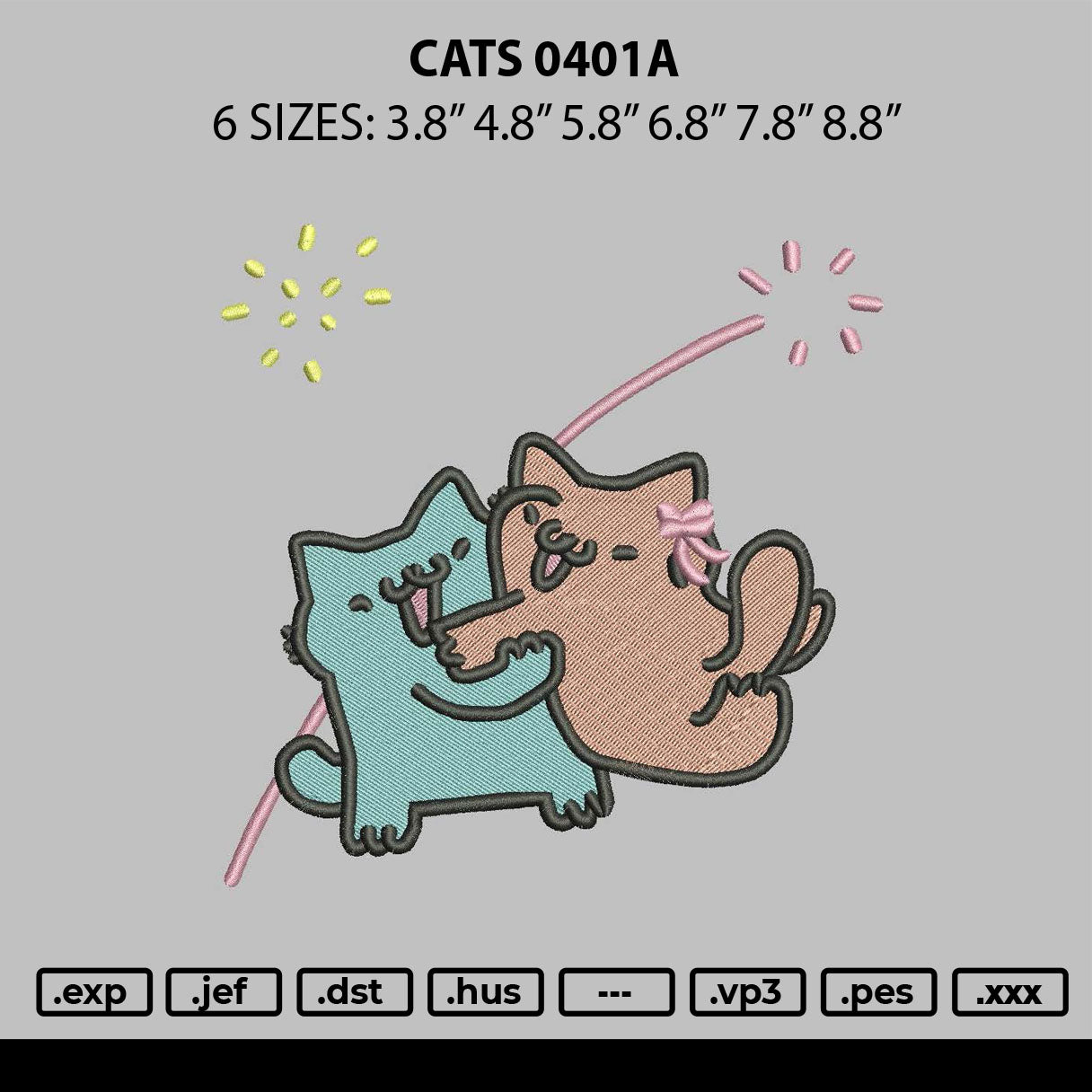 Cats 0401a Embroidery File 6 sizes