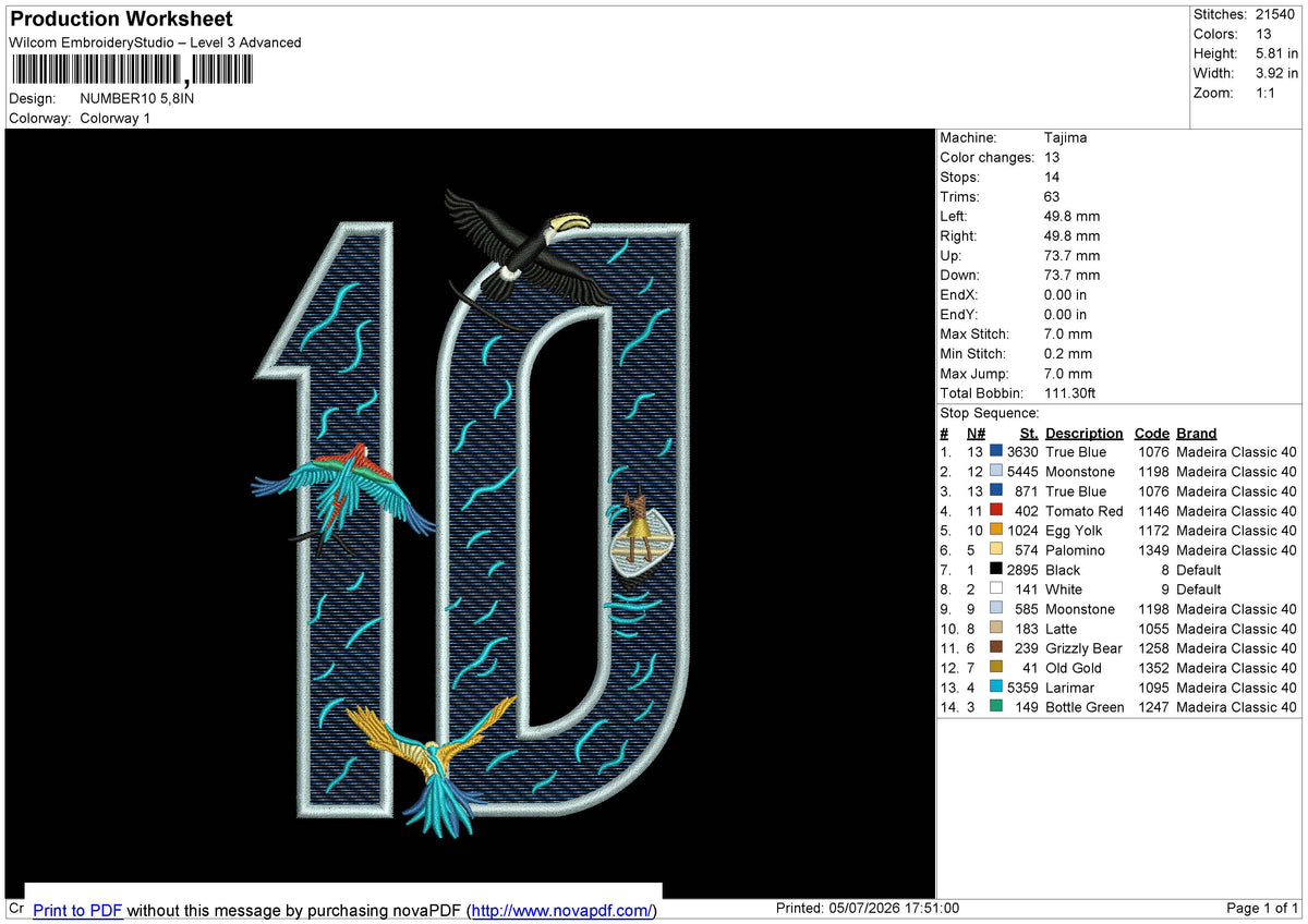 NUMBER10 Embroidery Machine 6 File