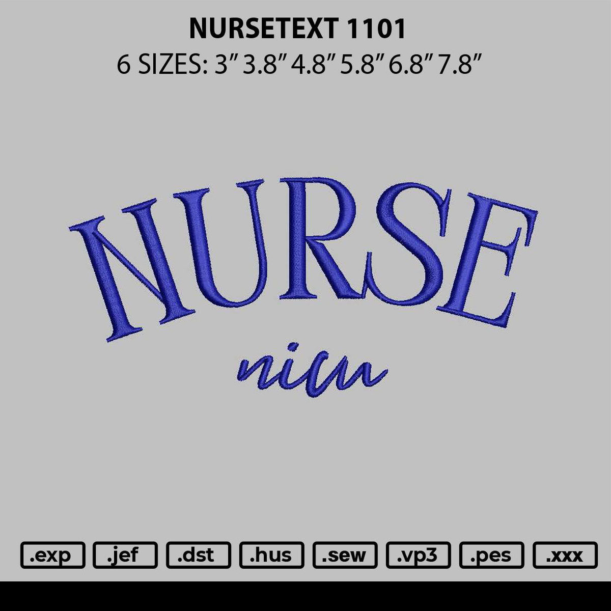 Nurse 1101 Embroidery File 6 sizes
