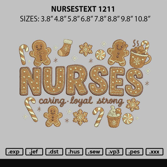 Nursestext 1211 Embroidery File 6 sizes