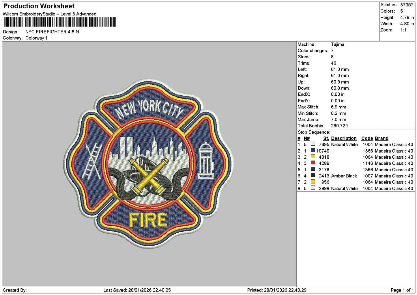 Nyctext Patch Embroidery File 6 sizes