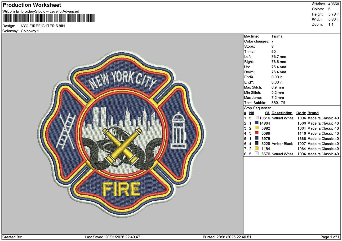 Nyctext Patch Embroidery File 6 sizes