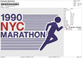 NYC MARATHON Embroidery File 6 size