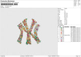 NY Flowers Embroidery File 6 size
