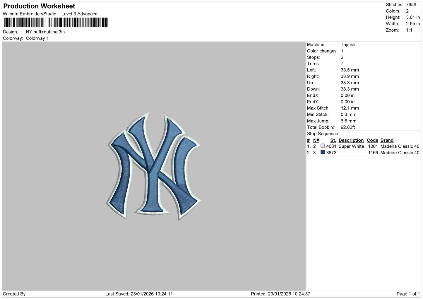 NY puff+Outline Embroidery File 6 sizes