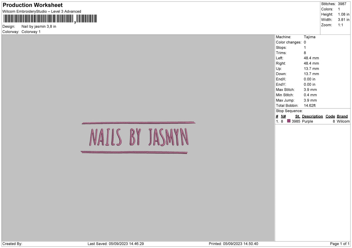 Nail By Jasmin Embroidery File 6 sizes