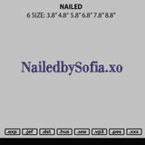 Nailed Embroidery File 6 sizes
