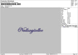 Nailstext 1505 Embroidery File 6 sizes
