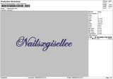 Nailstext 1505 Embroidery File 6 sizes
