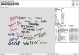 Names 1106 Embroidery File 6 sizes