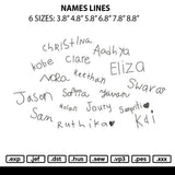 Names Line Embroidery File 6 sizes