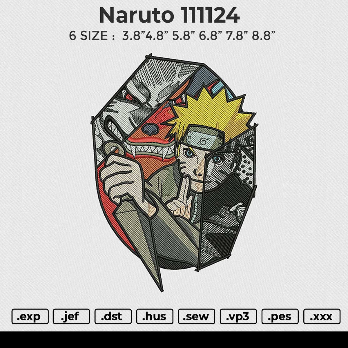 Naruto 111124 Embroidery File 6 size
