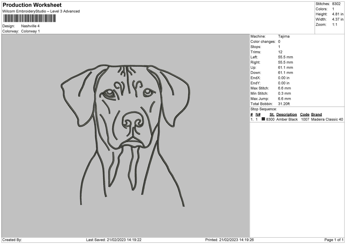 Nashville Embroidery File 6 sizes