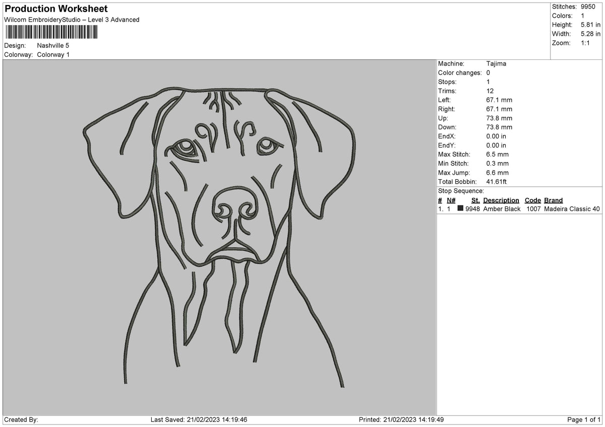 Nashville Embroidery File 6 sizes