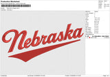 Nebraska College Embroidery File 6 size
