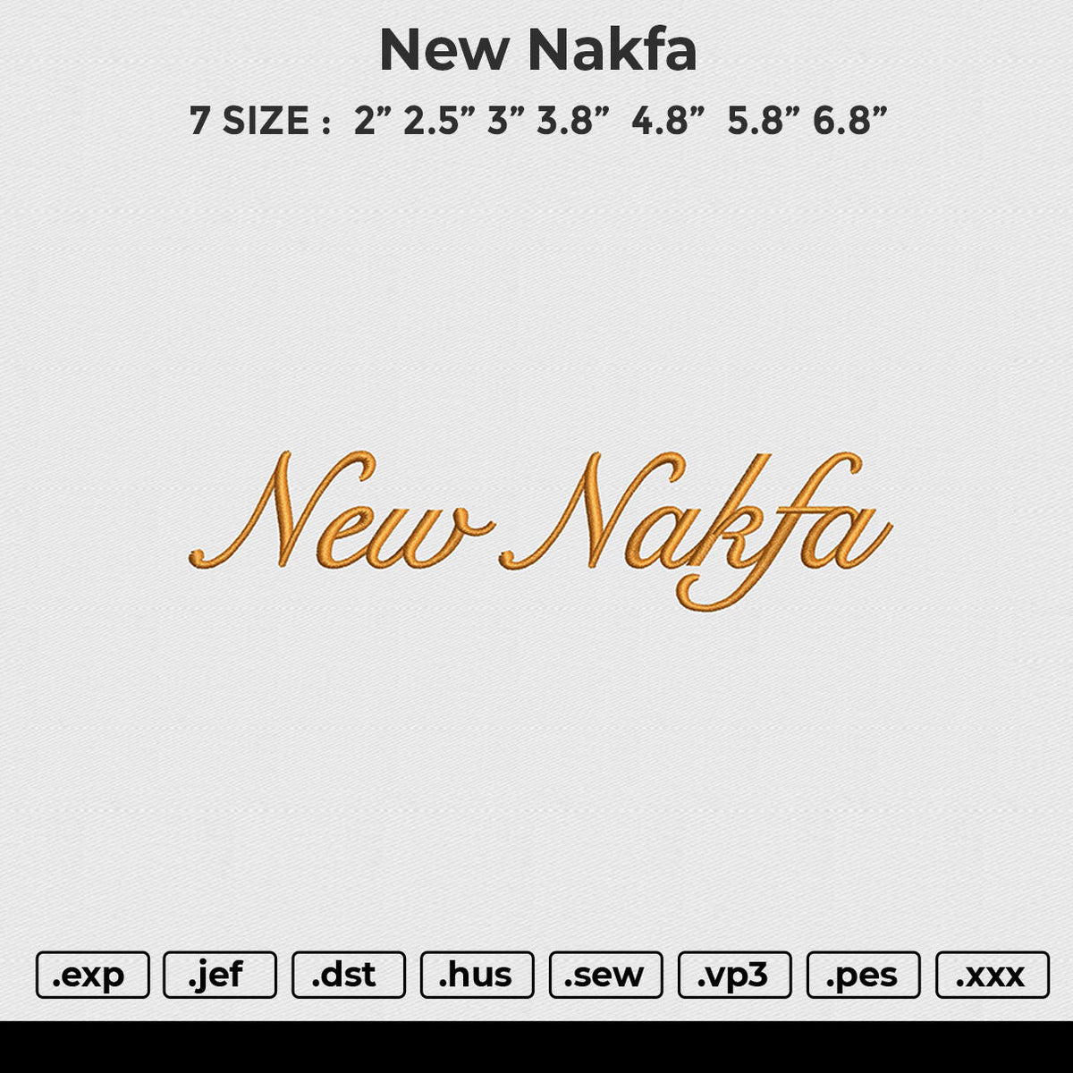 New Nakfa Embroidery File 6 size